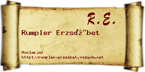 Rumpler Erzsébet névjegykártya